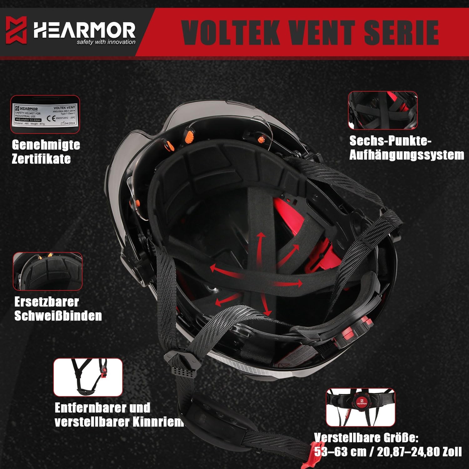 Safety Helmet EN397 Tested High Strength ABS Material, Double Visor for Fast…