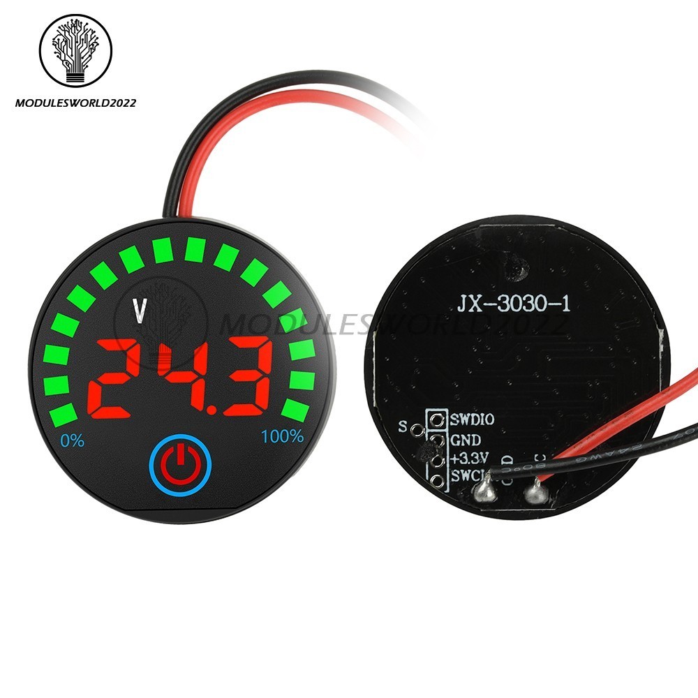 DC7-55V Acid/Li-ion LED Indicator Volt & Battery Level Display Power-Off Memory