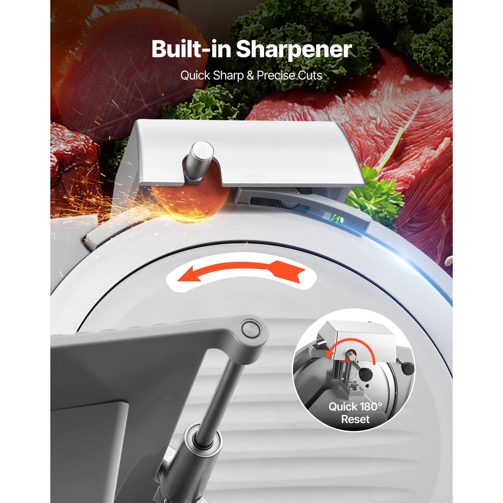 Uimoso 10″ Blade Commercial Electric Meat Slicer Deli Food Slicer Cutter 320W