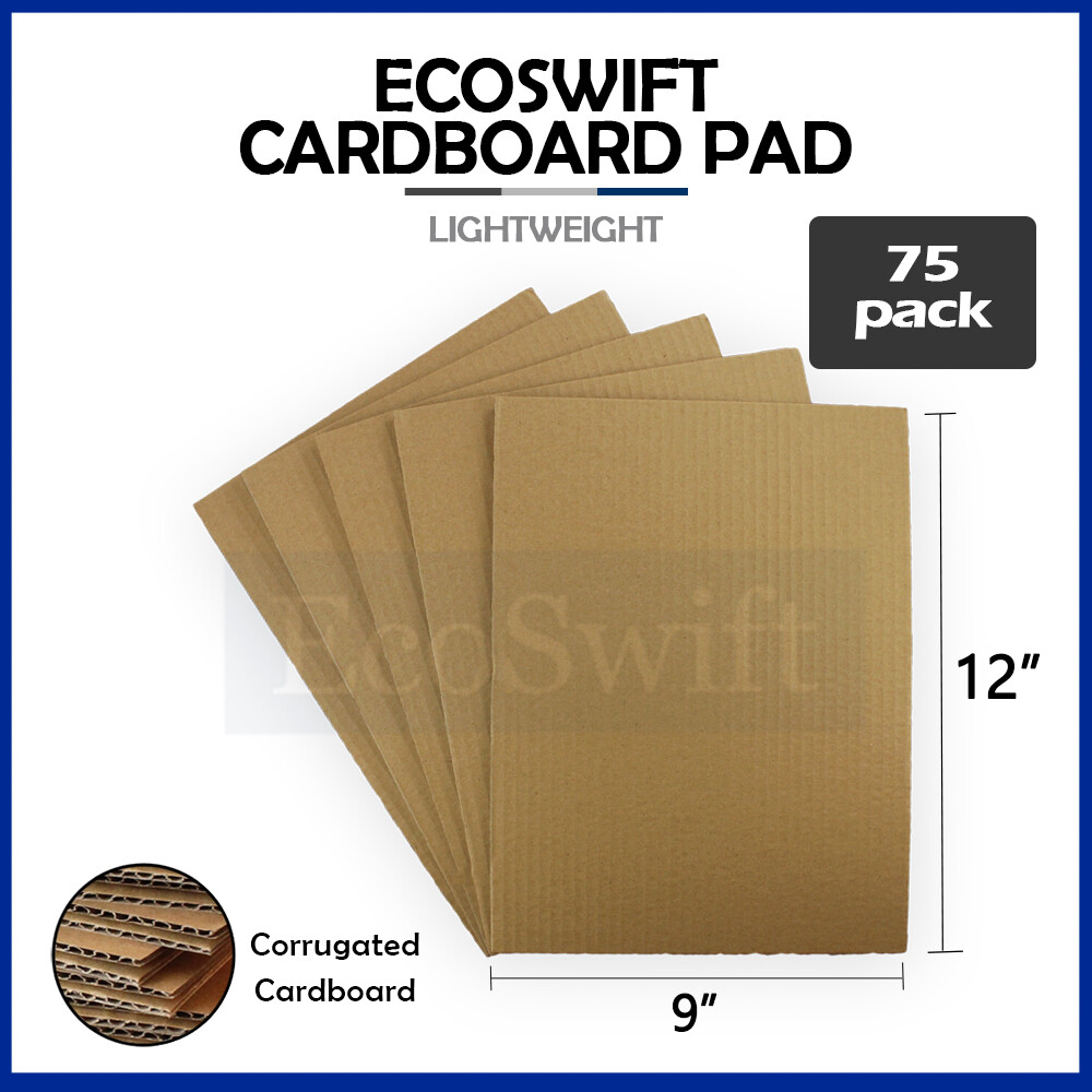 75 9×12 EcoSwift Corrugated Cardboard Pad Filler Inserts Sheet 1/8″ Thick 9 x 12