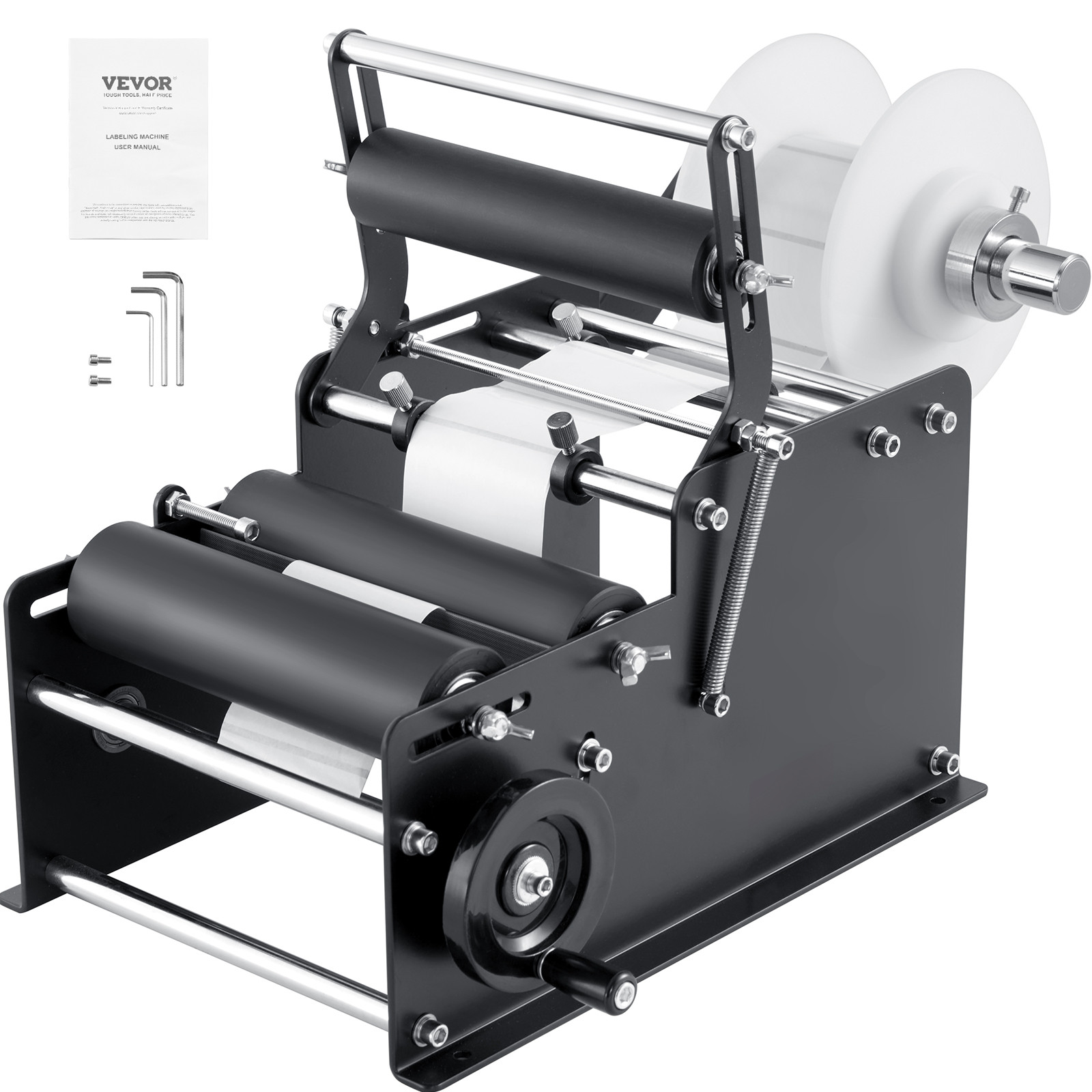 VEVOR Manual Round Bottle Labeling Machine Label Applicator 15-20 Bottles/min