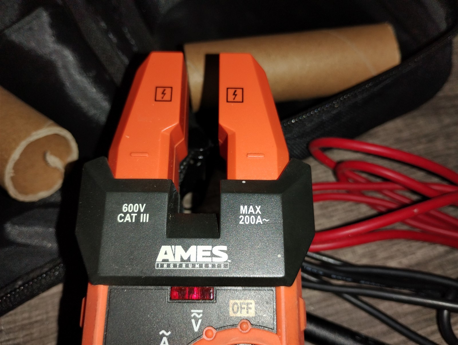 Ames Instruments Model 200A AC Digital Fork Meter Works With Probes & Case Clamp