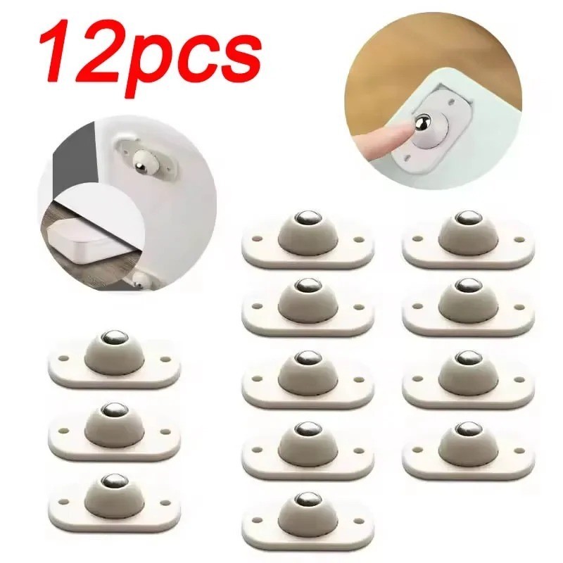 12 Mini Swivel Caster Wheels Self Adhesive Stainless Steel Rollers for Furniture