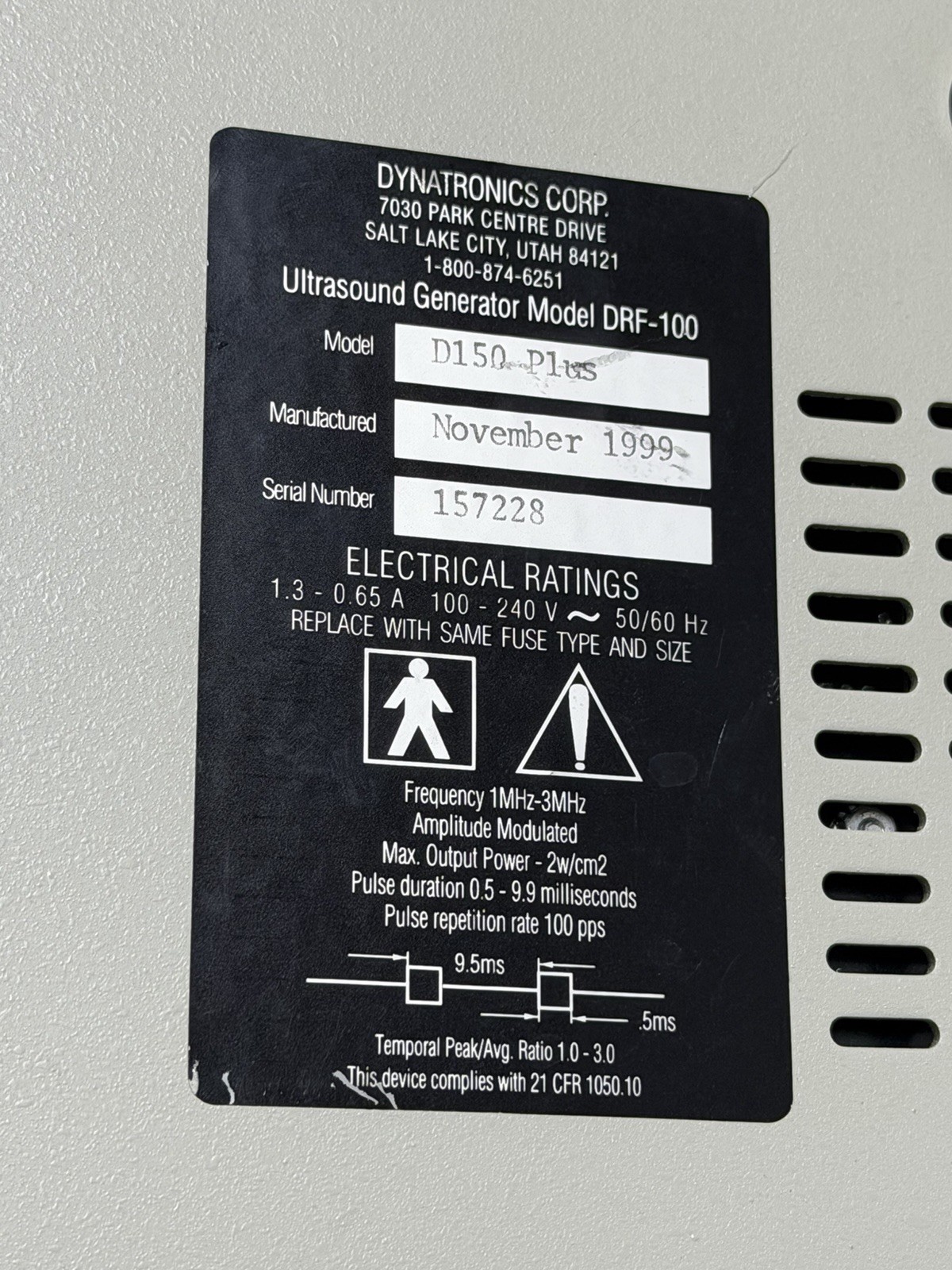 Dynatron 150 Plus Therapeutic Ultrasound Unit
