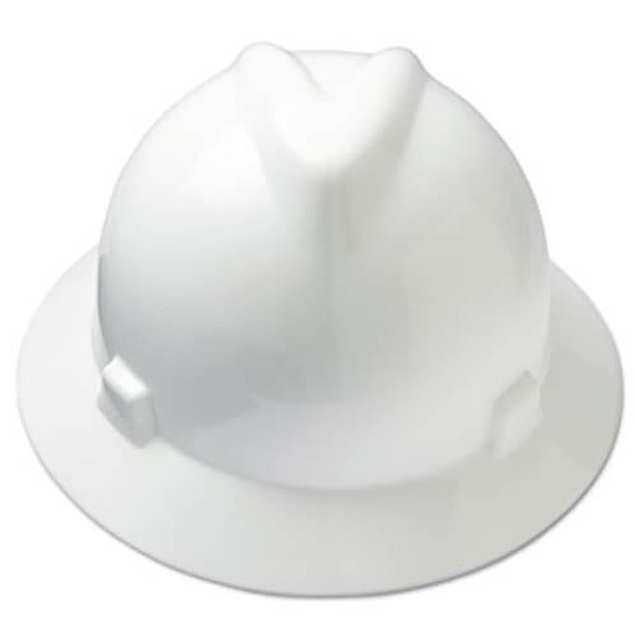MSA Safety 475369 V-Gard Full Brim Hard Hat, Slotted, Type 1, Class E, Fas-Trac