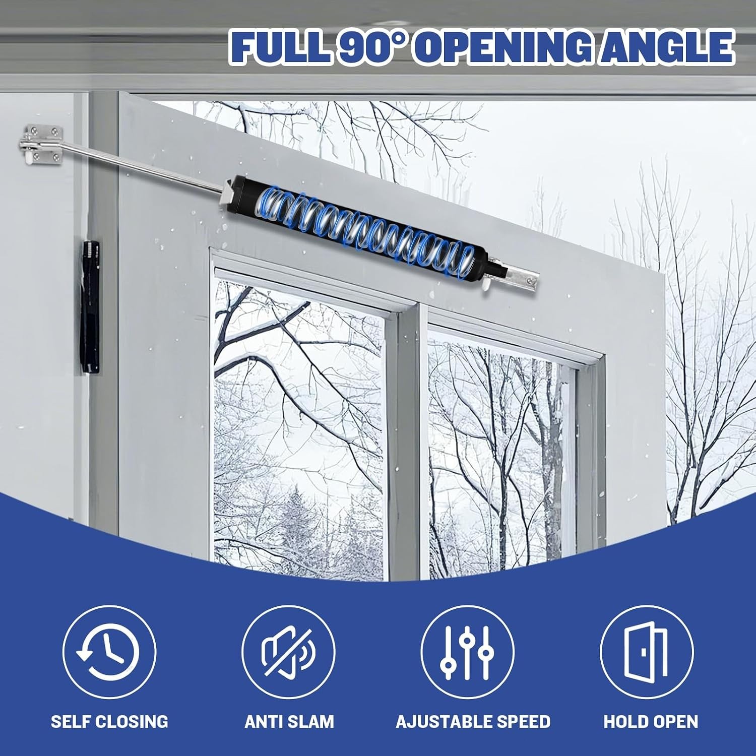 Screen Door Closer, Storm Door Closer Heavy Duty with Hold Open, Pneumatic Do…