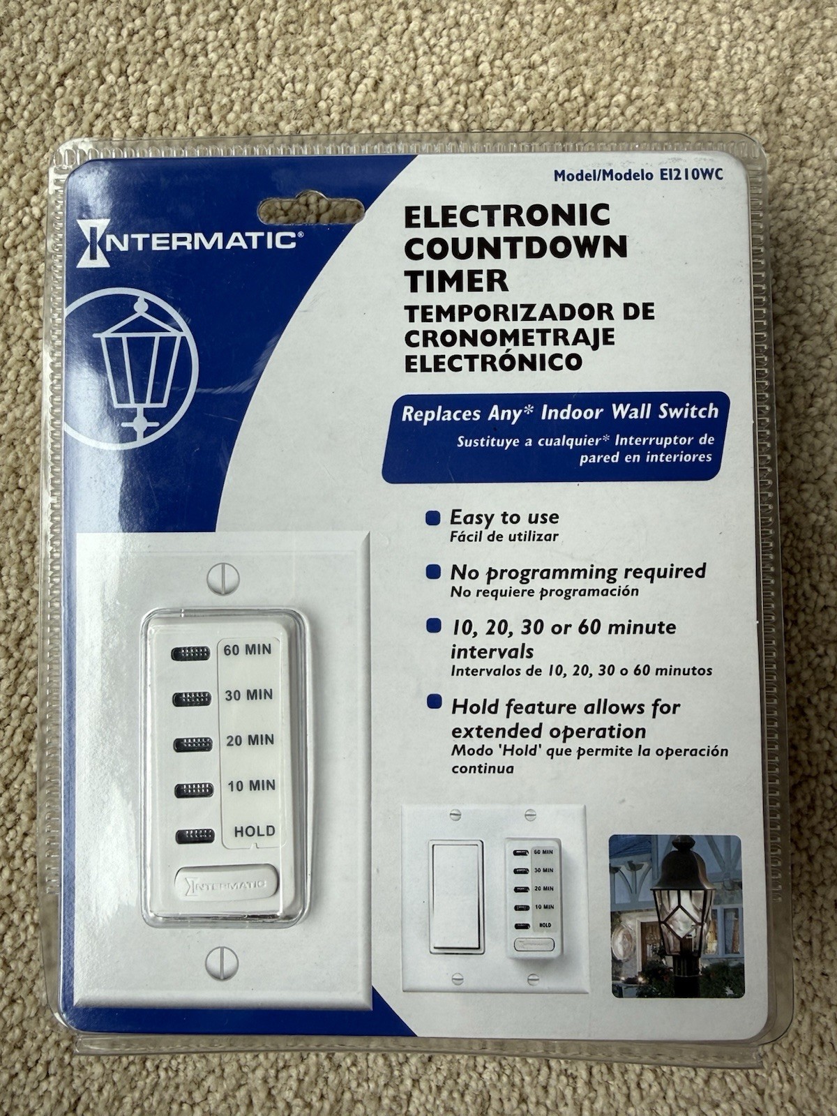 INTERMATIC EI210W Countdown Timer, White, 120V AC