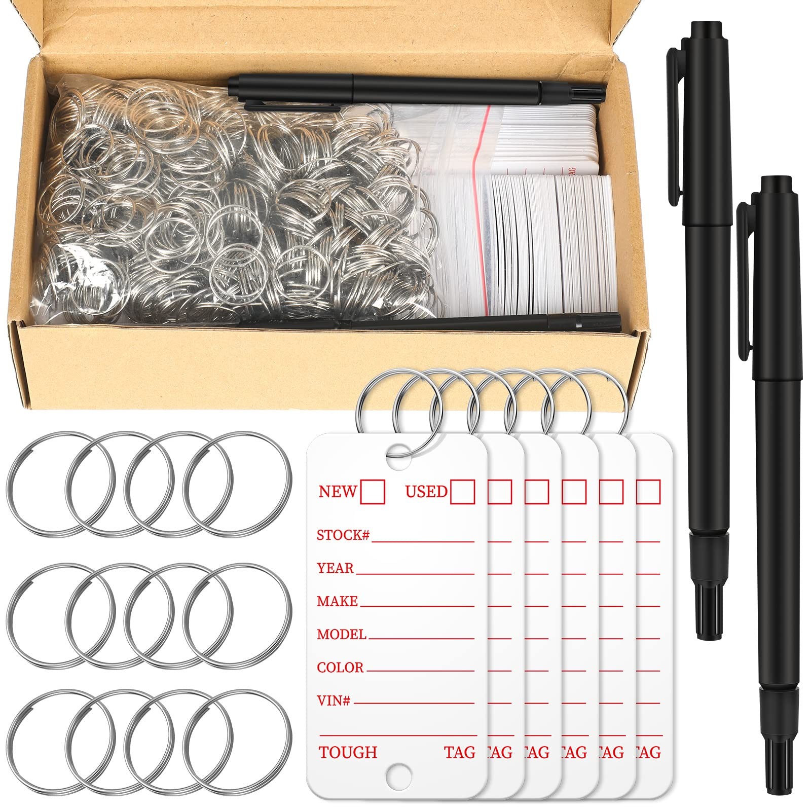 500 Pcs Poly Key Tags Plastic Dealership Car Key Tags with Labels for RV Auto…