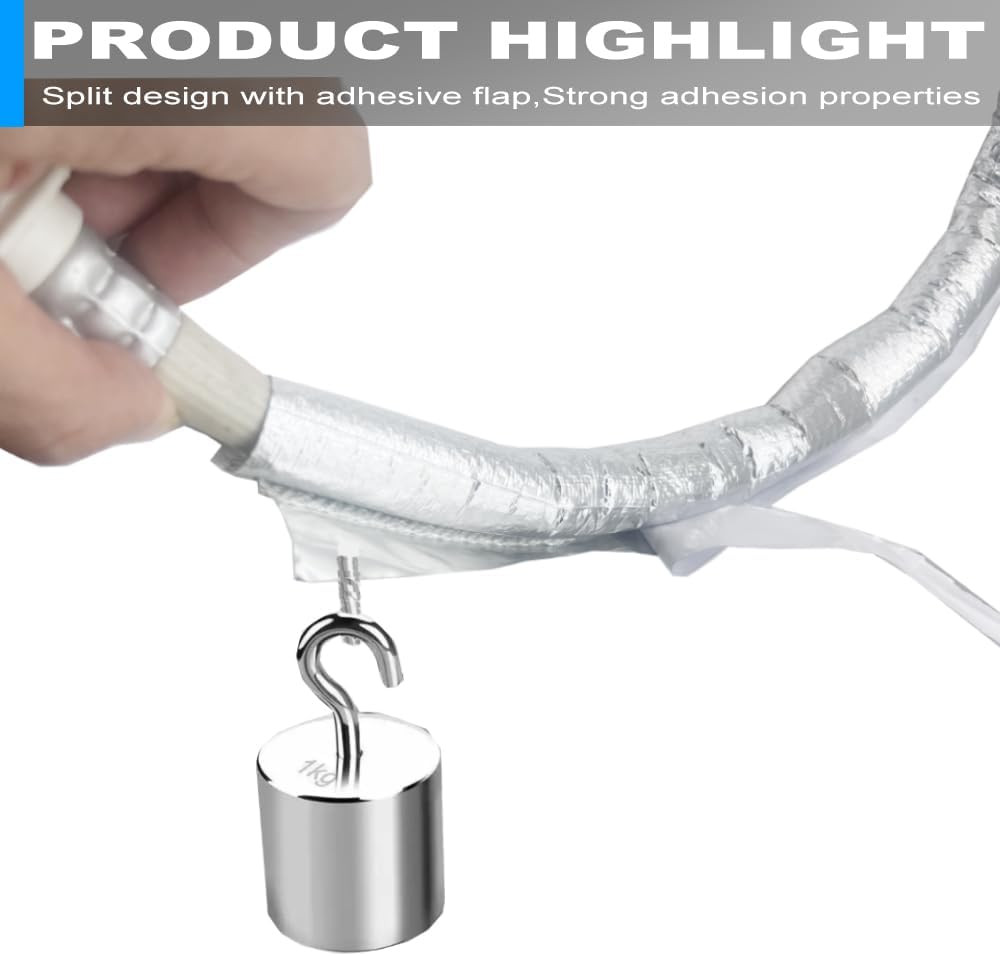Fuel Line Sleeve 5/8″ I.D. X 39″ Self Adhesive Aluminum Heat Shield Heat-Resista