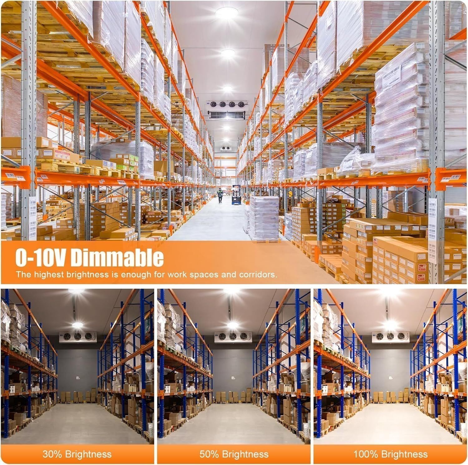 LED UFO High Bay BI Light 240W 200W 150W CCT 4500K to 5700K 100~277V Shop Light