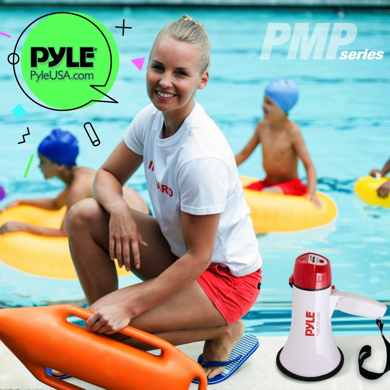 Pyle Compact Megaphone Speaker Battery Operated Siren Alarm Mode Volume