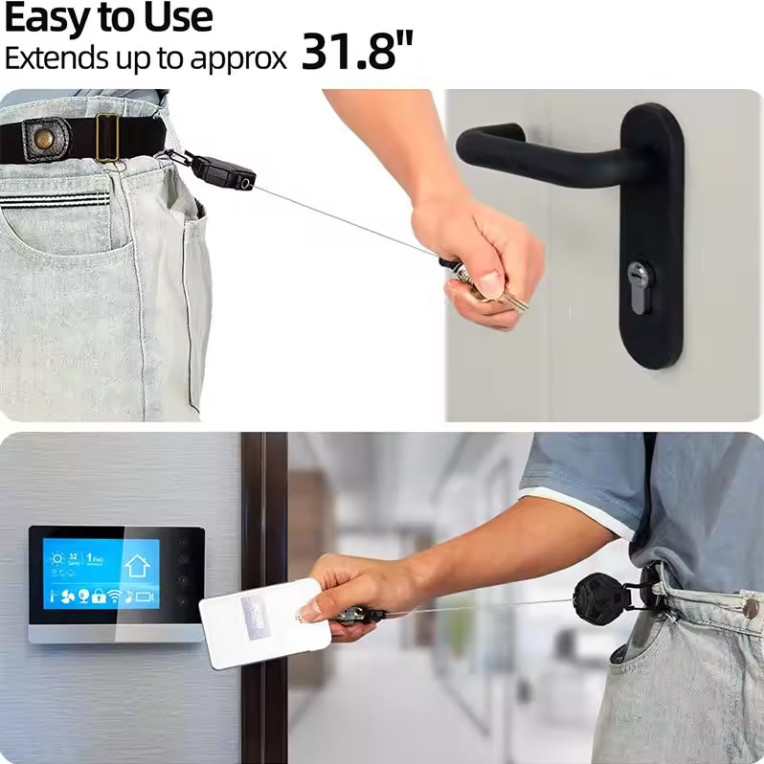 Heavy Duty Retractable Carabiner Keychain / ID Badge Holder – Buy More And Save!