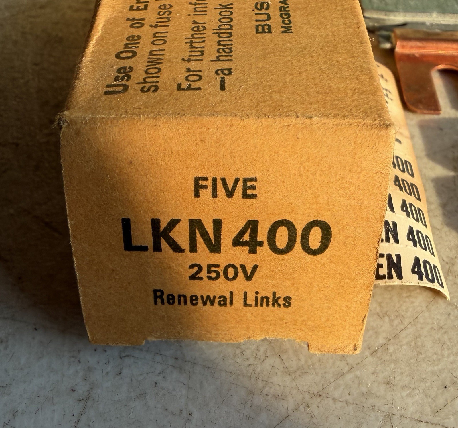 Lot Of 5! BUSSMANN LKN400 Super-Lag Renewal Links LKN 400