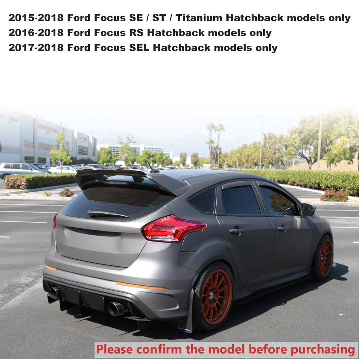 Red LED Bar Tail Lights 2015-2018 for Ford Focus SE ST RS Hatchback Pair