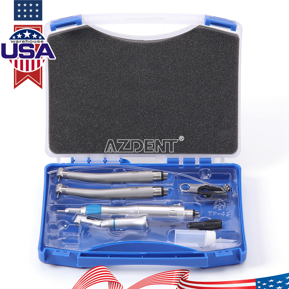 Dental High Speed LED Handpiece &Low Speed Handpiece with Air Scaler Kit 2/4H
