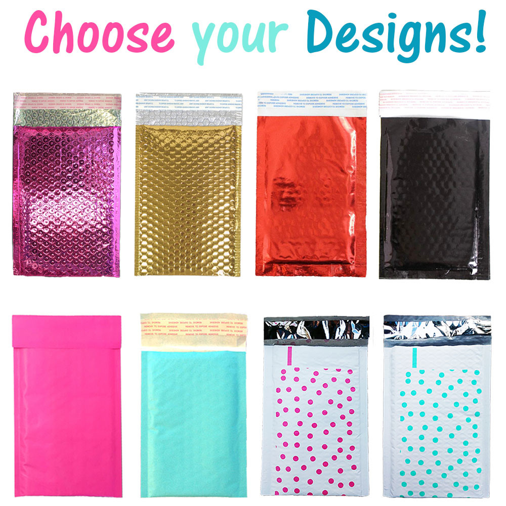 4×8″ CHOOSE! Pink,Teal, Gold, Poly Bubble Mailers, Padded Envelope Shipping NEW!
