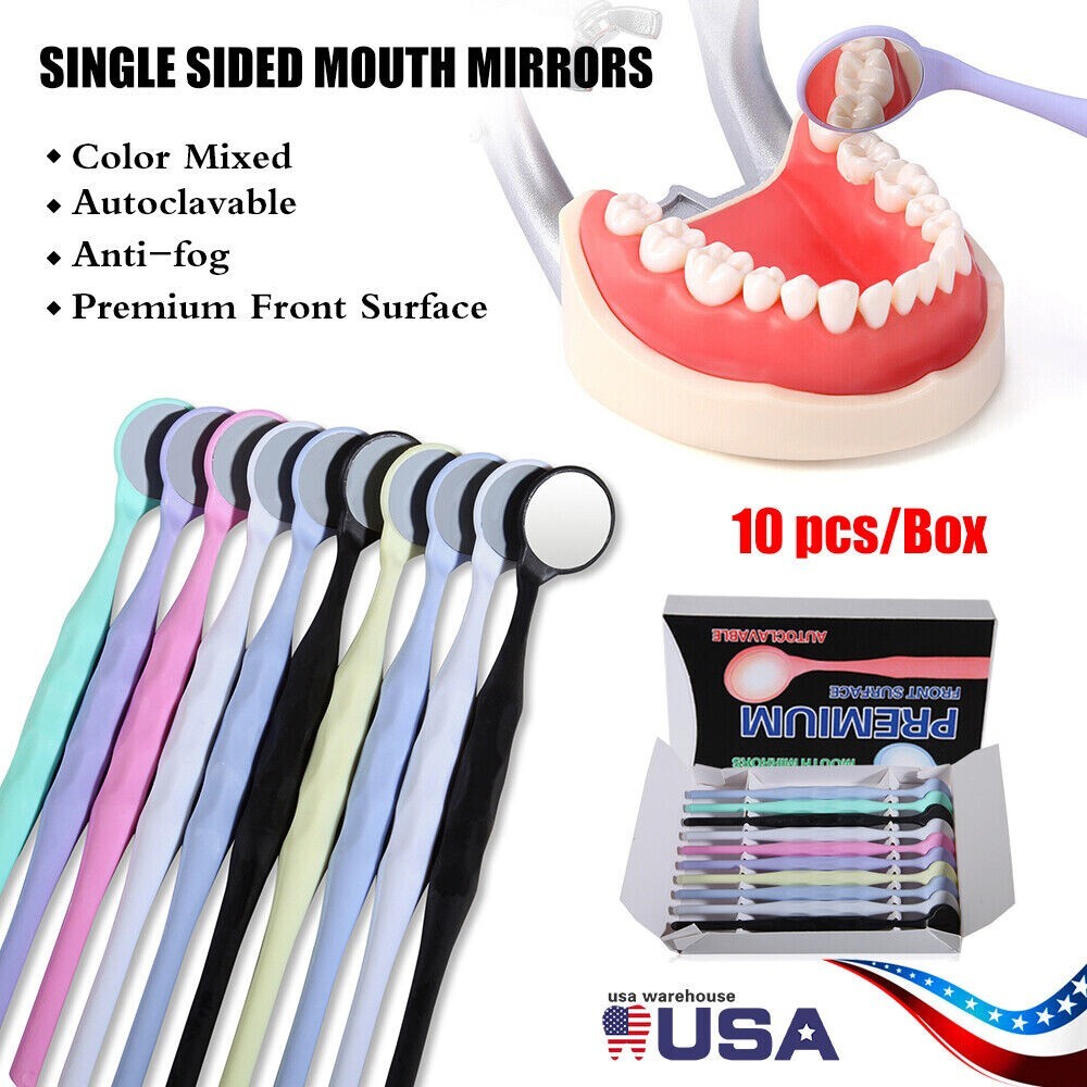 10x Dental Mouth Mirrors Reflector Oral Mirror Autoclavable Single Sided USA