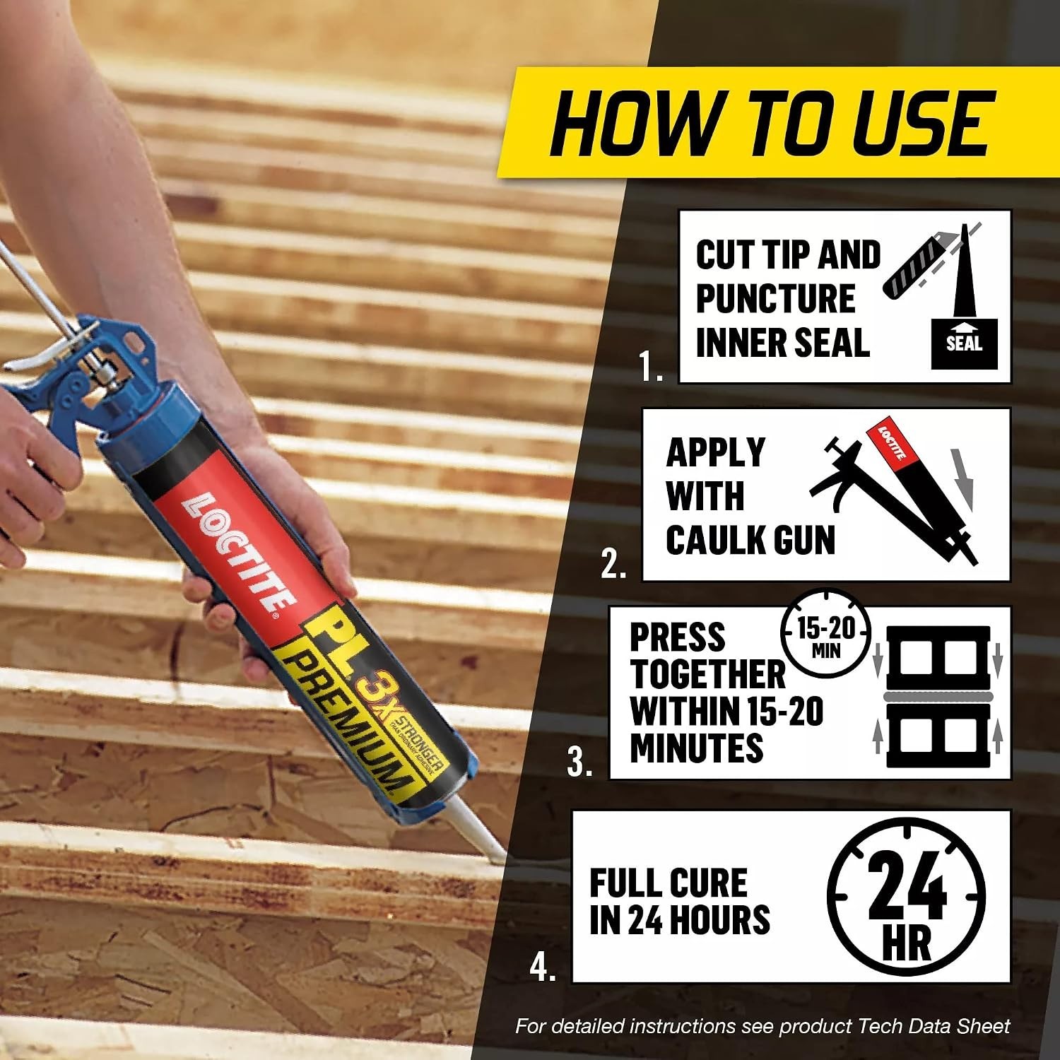 Interior & Exterior Construction Glue, 10 oz Cartridge