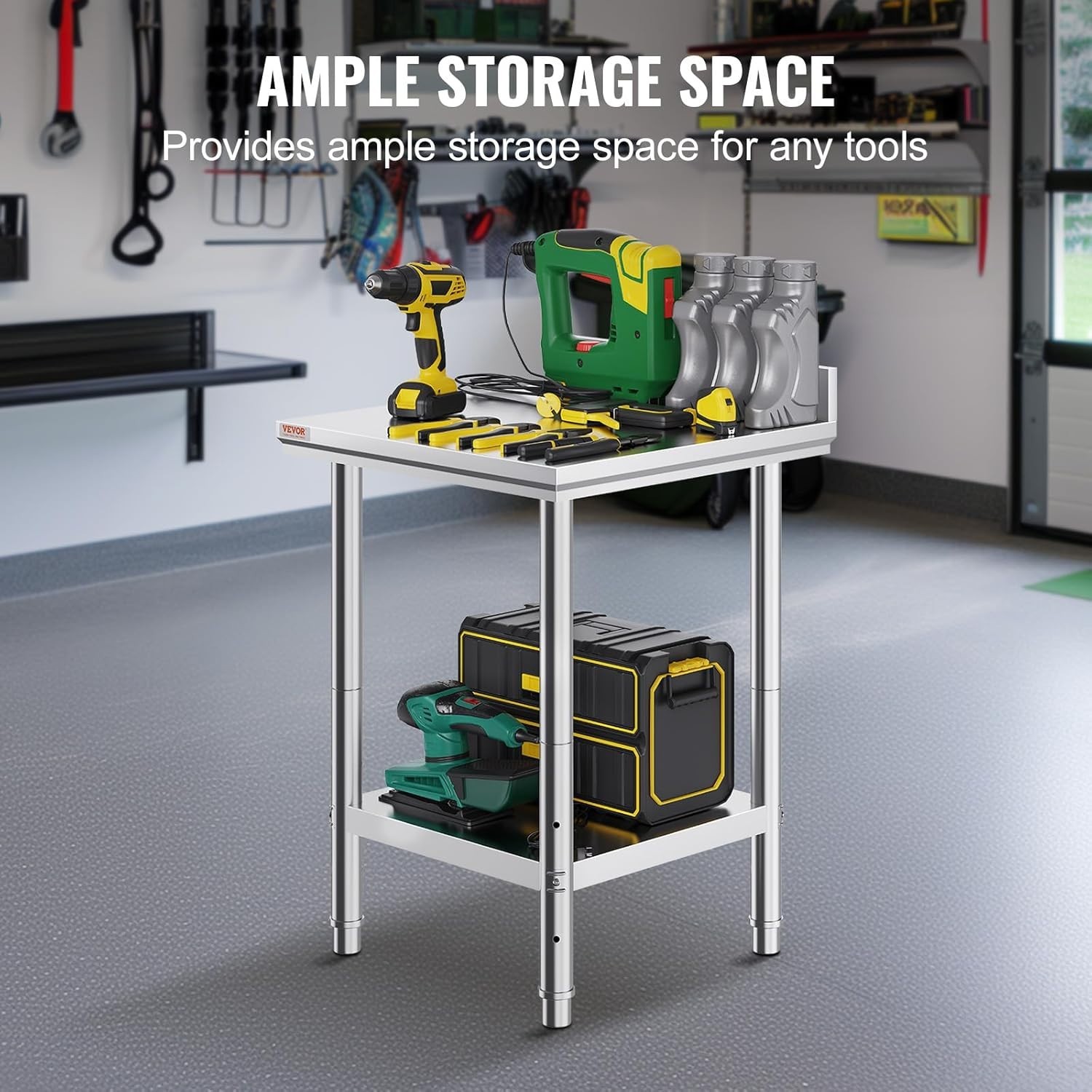 Easy Install 24x24x34 Stainless Steel Kitchen Work Table with Undershelf