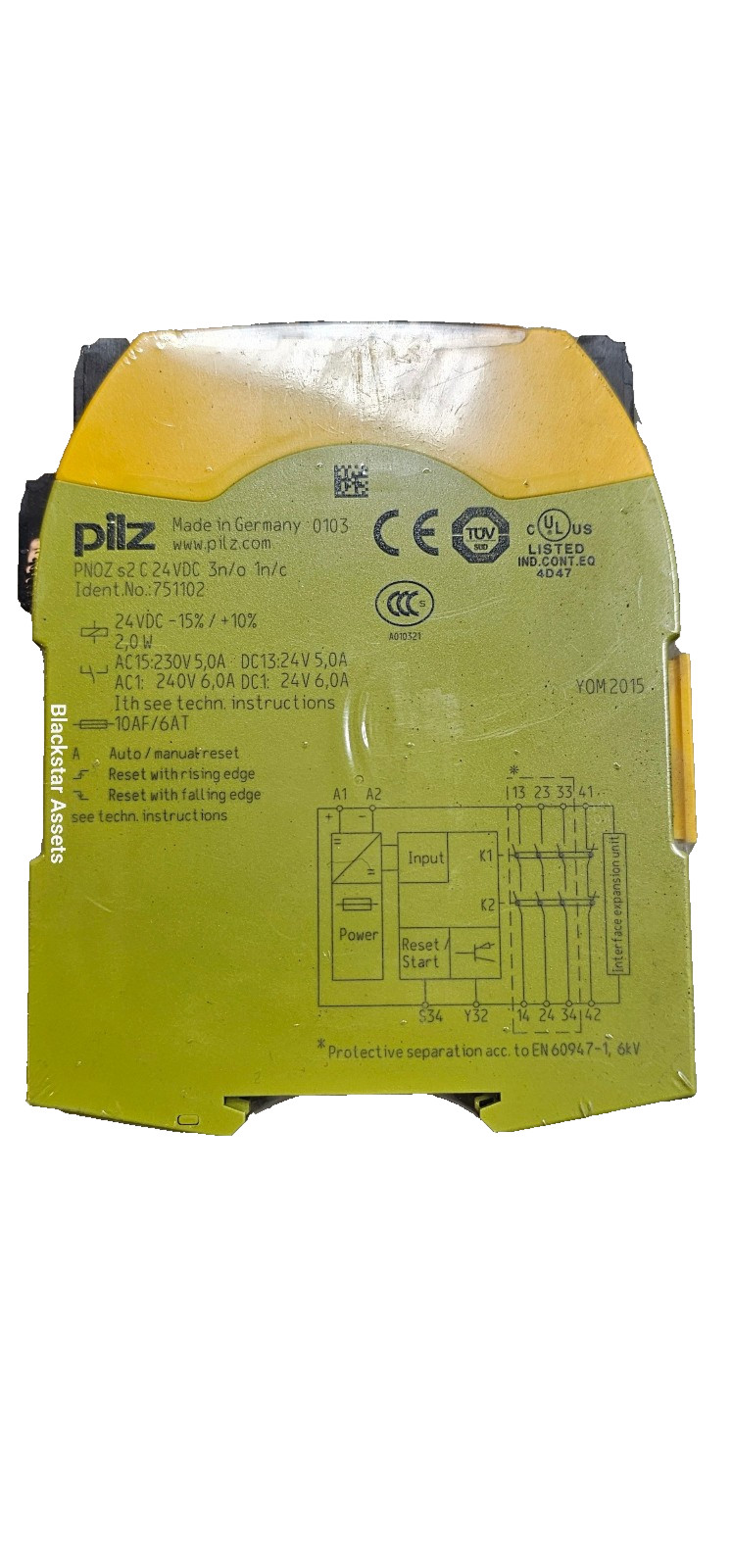 Qty 1 New Pilz PNOZ S2 (751102) Safety Relay C 24V DC 3n/o 1n/C 2W – USA Ship