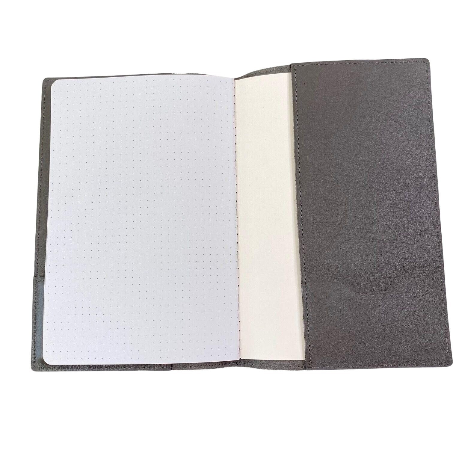 Shinola Gray Leather Journal Cover 80pg Notebook and Dust Cover