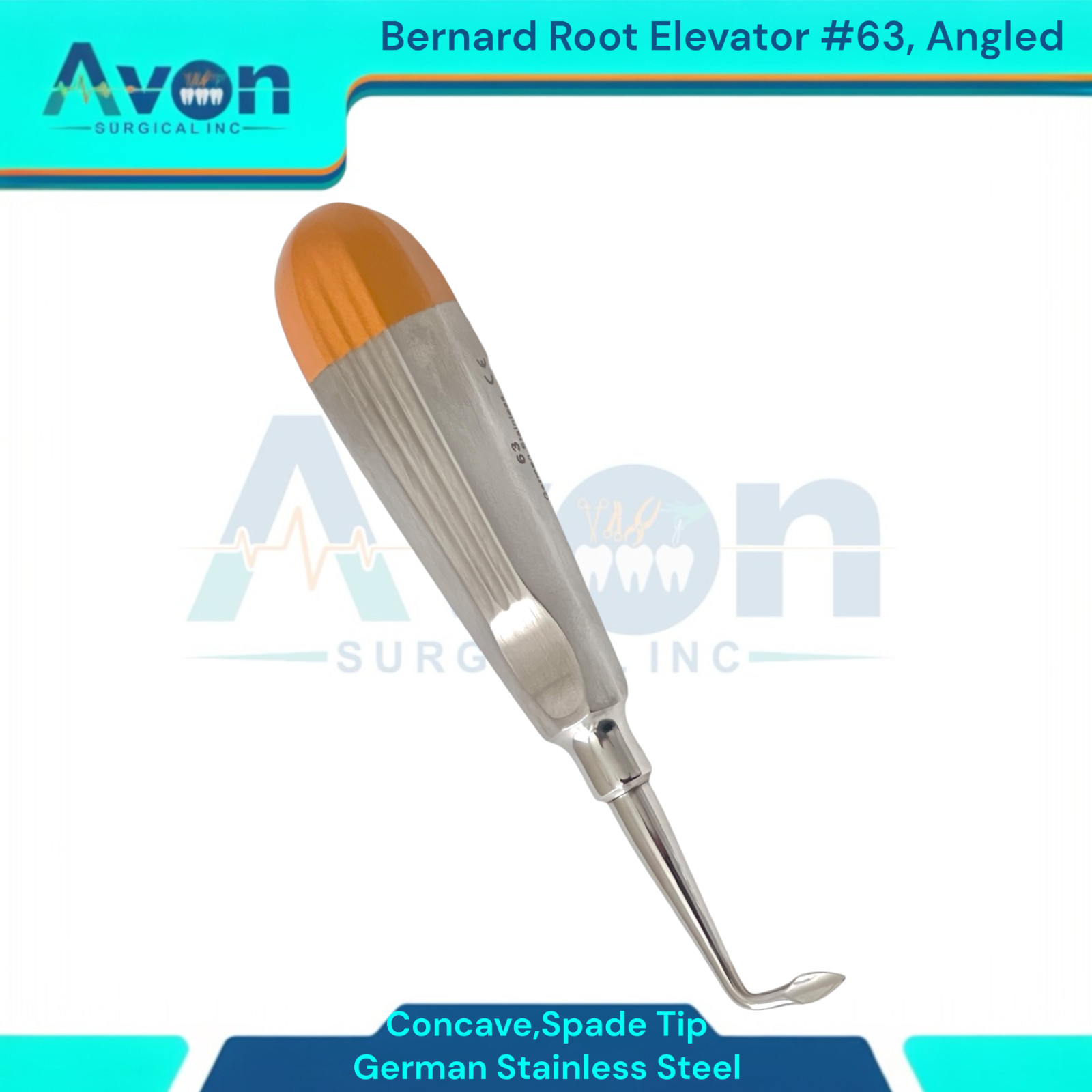 Spade Tip Bernard Root Elevator Pick, #60 Str + #63 Angled, Hollow Handle – 2PK