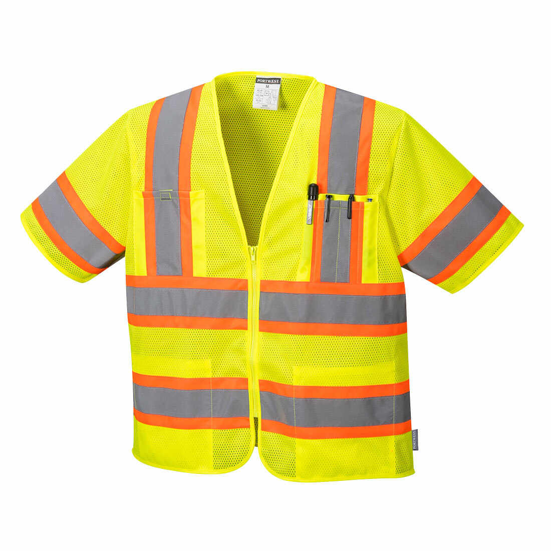 Portwest US383 Augusta Sleeved Hi Vis Cooling Mesh Vest Reflective Tape ANSI