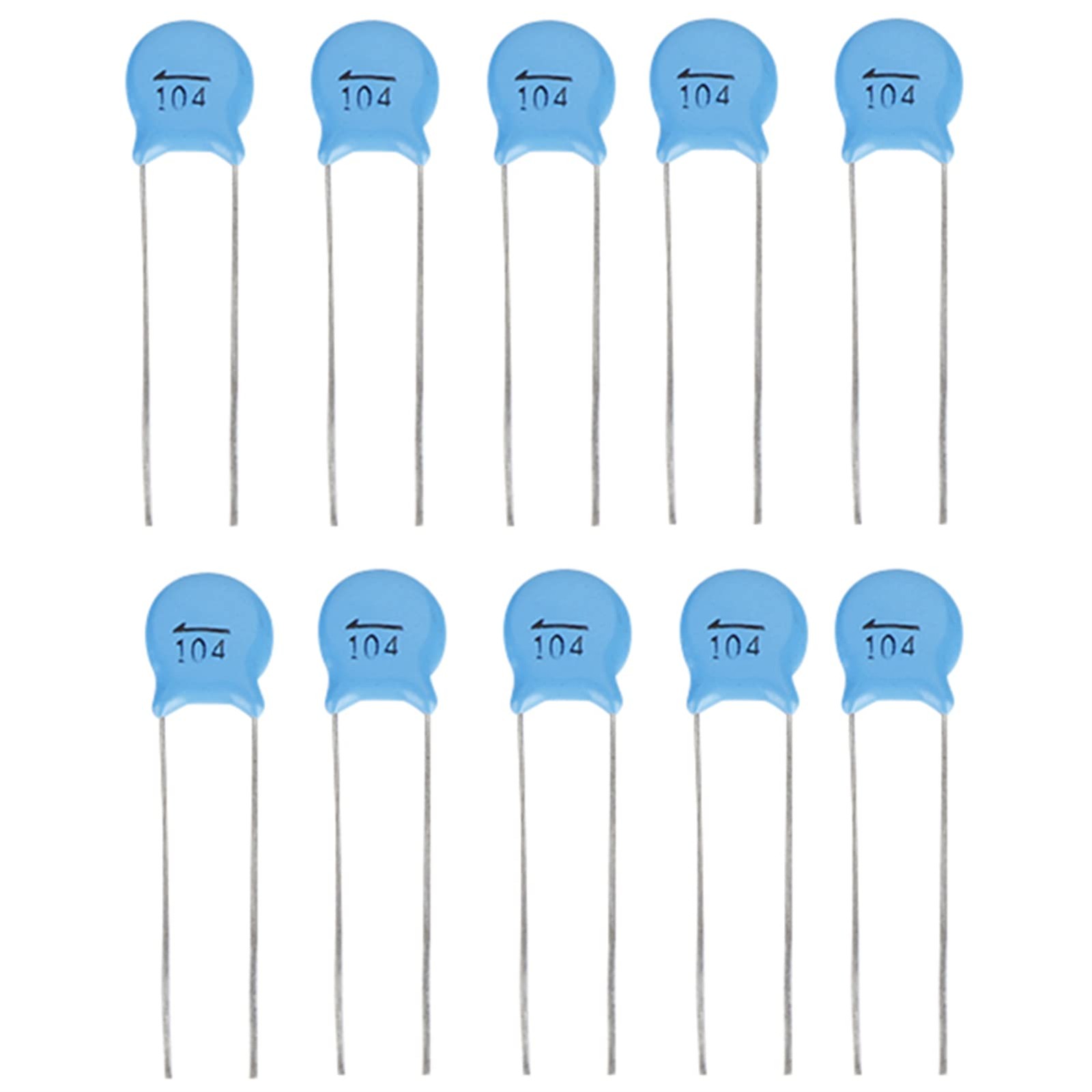 Tyenaza 50Pcs Blue 0.1uF 1000V Ceramic Capacitors Assortment Kit