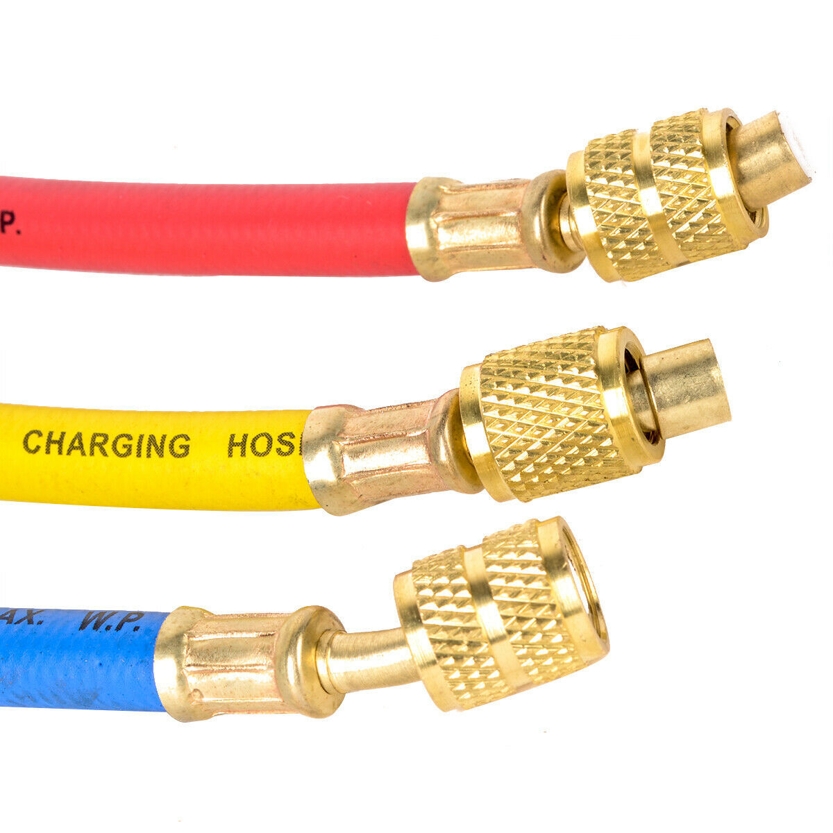 3Pcs Ball Valve R410A Short Charging Hoses HVAC AC Tool Kit 800PSI