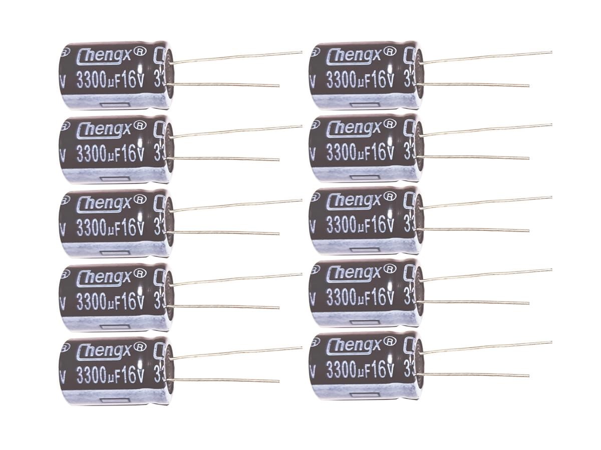 10 PCS 3300uF 16V 13x20mm Aluminum Electrolytic Capacitors +/20% 3300 MFD
