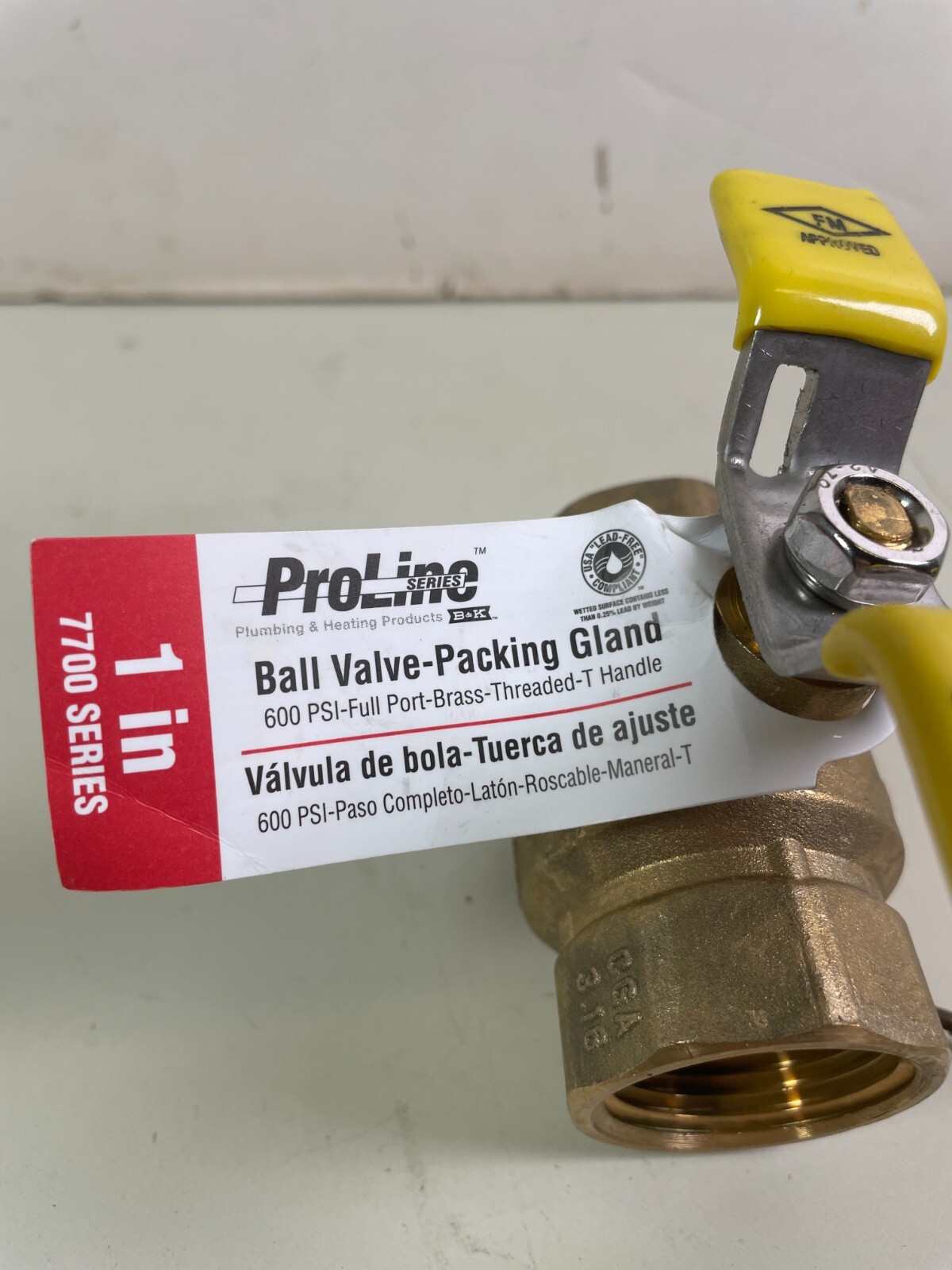 ProLine 1″ Brass Ball Valve 600PSI Full Port T Handle Valve 107-825TNL (8 Pack)