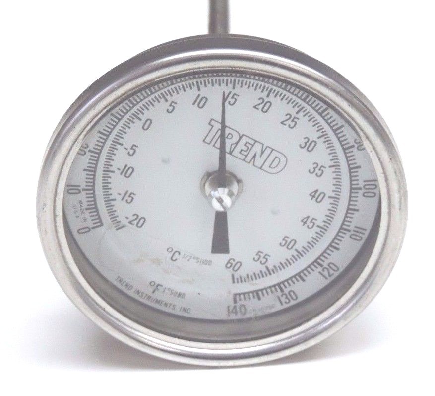 TREND CR3029C BIMETAL THERMOMETER 1/2» NPT STEM: 18» RANGE: 0/140F -20/60C