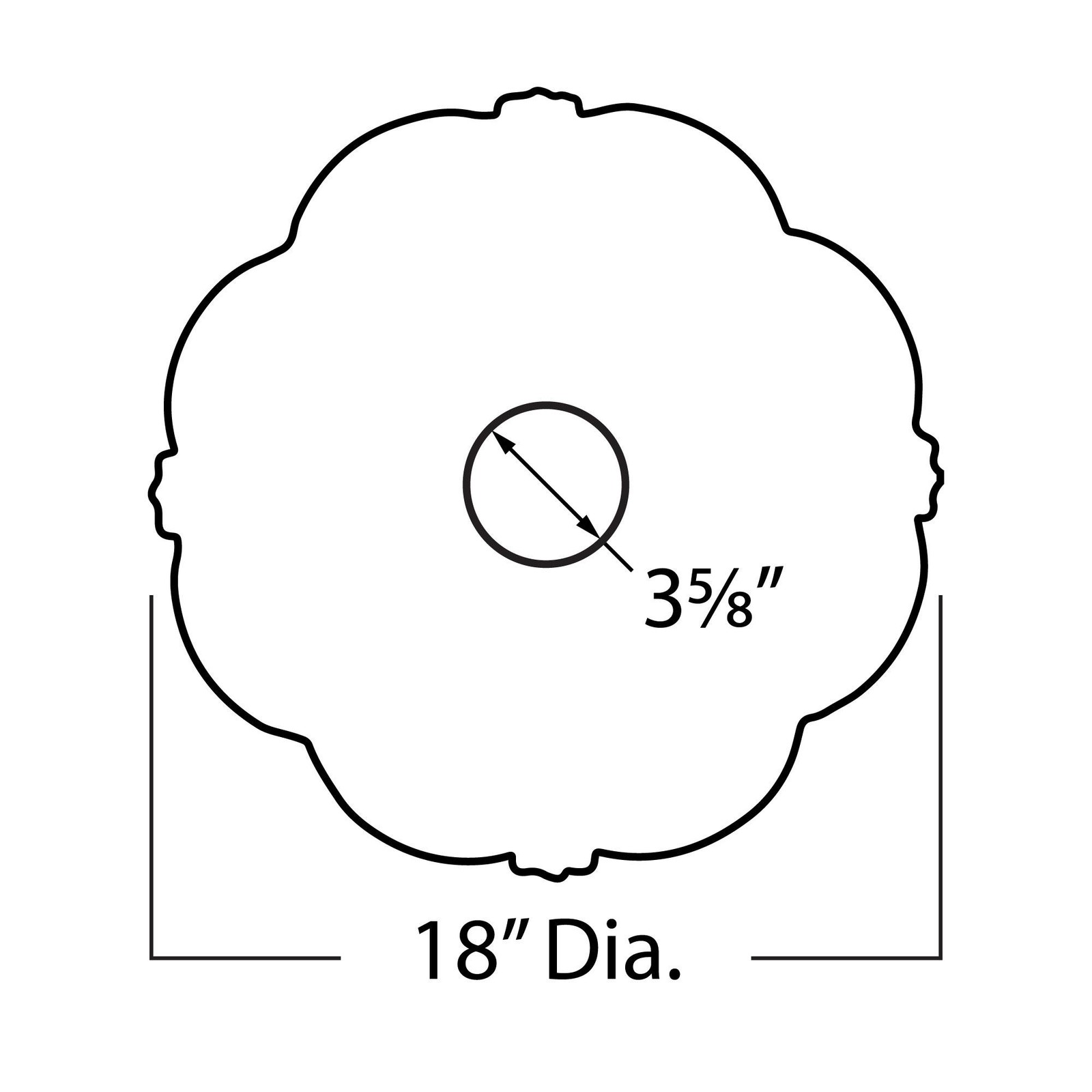 18 inch x 1-1/2 inch Floral Polyurethane Ceiling Medallion Single Pack