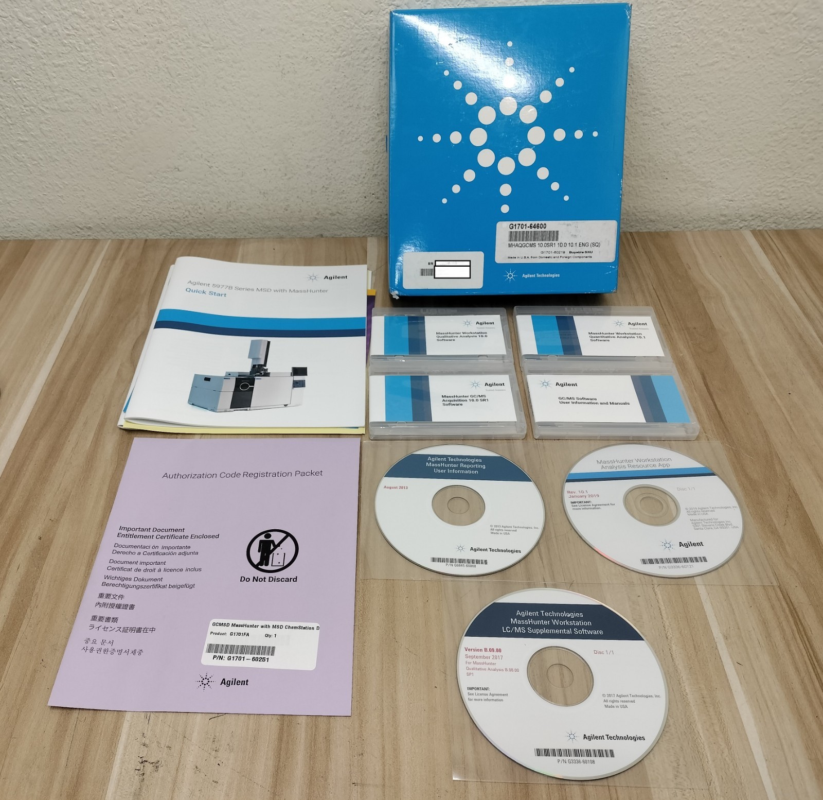 Agilent G1701-64600 Mass Hunter B.09.00 GCMS Software MHAQGCMS 10.0