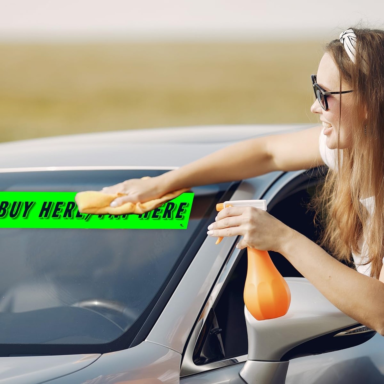 Versa-Tags Buy HERE/Pay HERE Windshield Stickers, Chartreuse Green, 12-Pack |…
