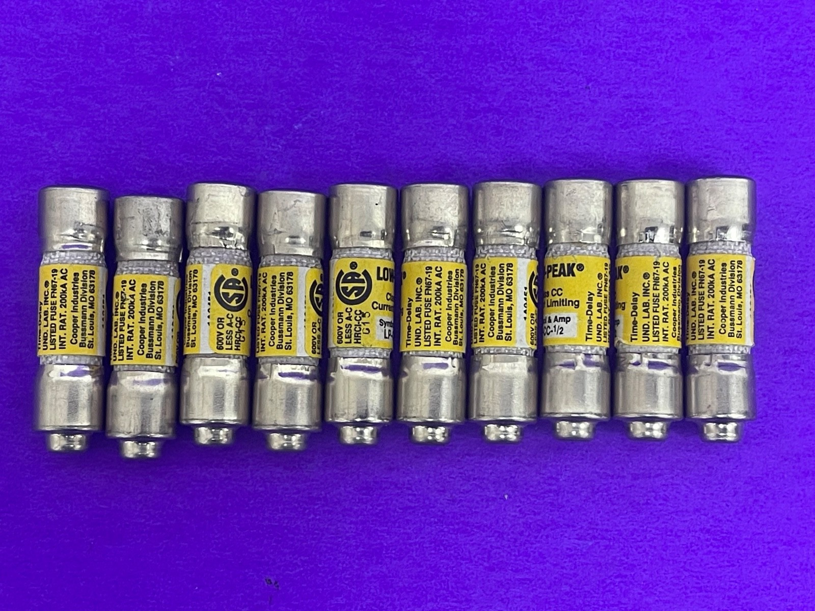 Bussmann LP-CC-1/2, 0.5A 600V Current-limiting Time-delay Fuse [Lot of 3]