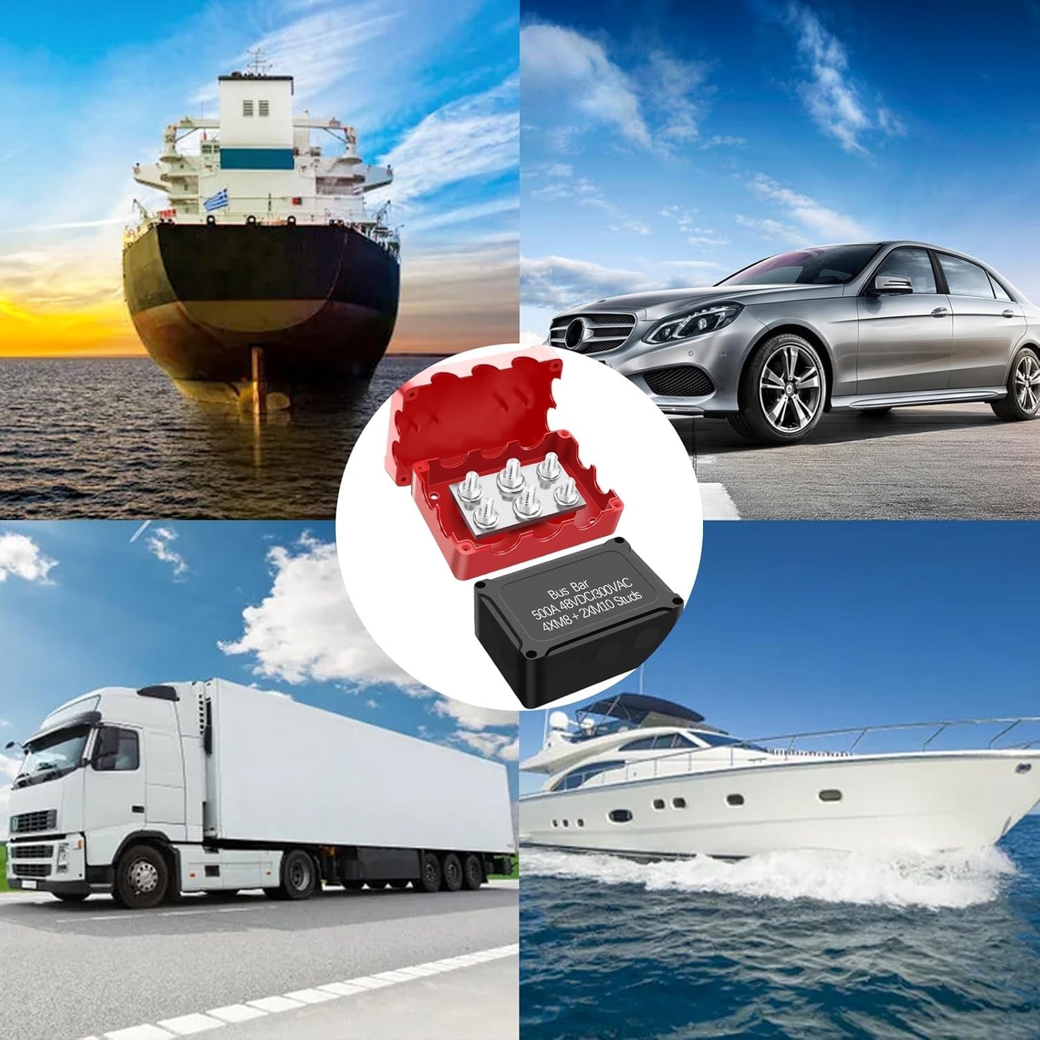 Versatile 500A Bus Bar – Waterproof Heavy Duty Block for Automotive & Marine Use