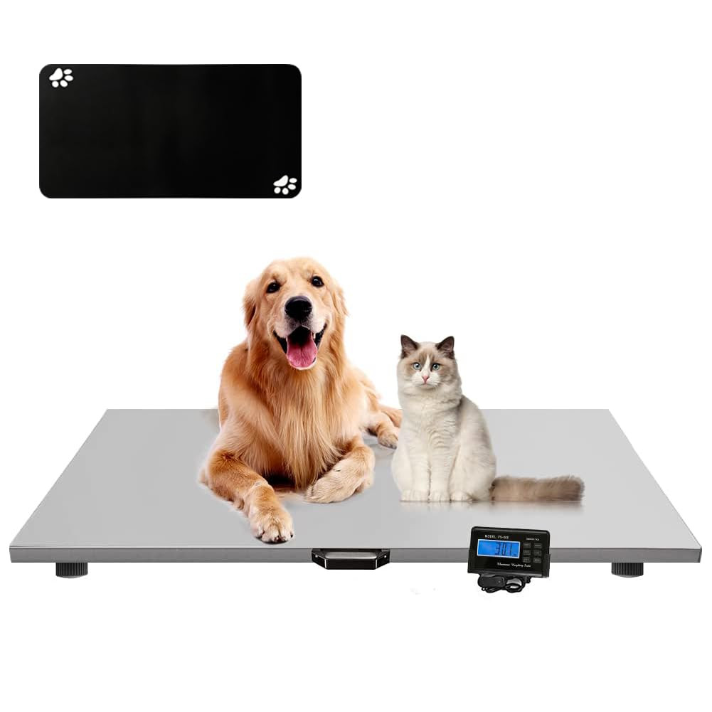 1100Lbs X 0.2Lbs Digital Livestock Scale Large Pet Vet Scale Stainless Steel Pla