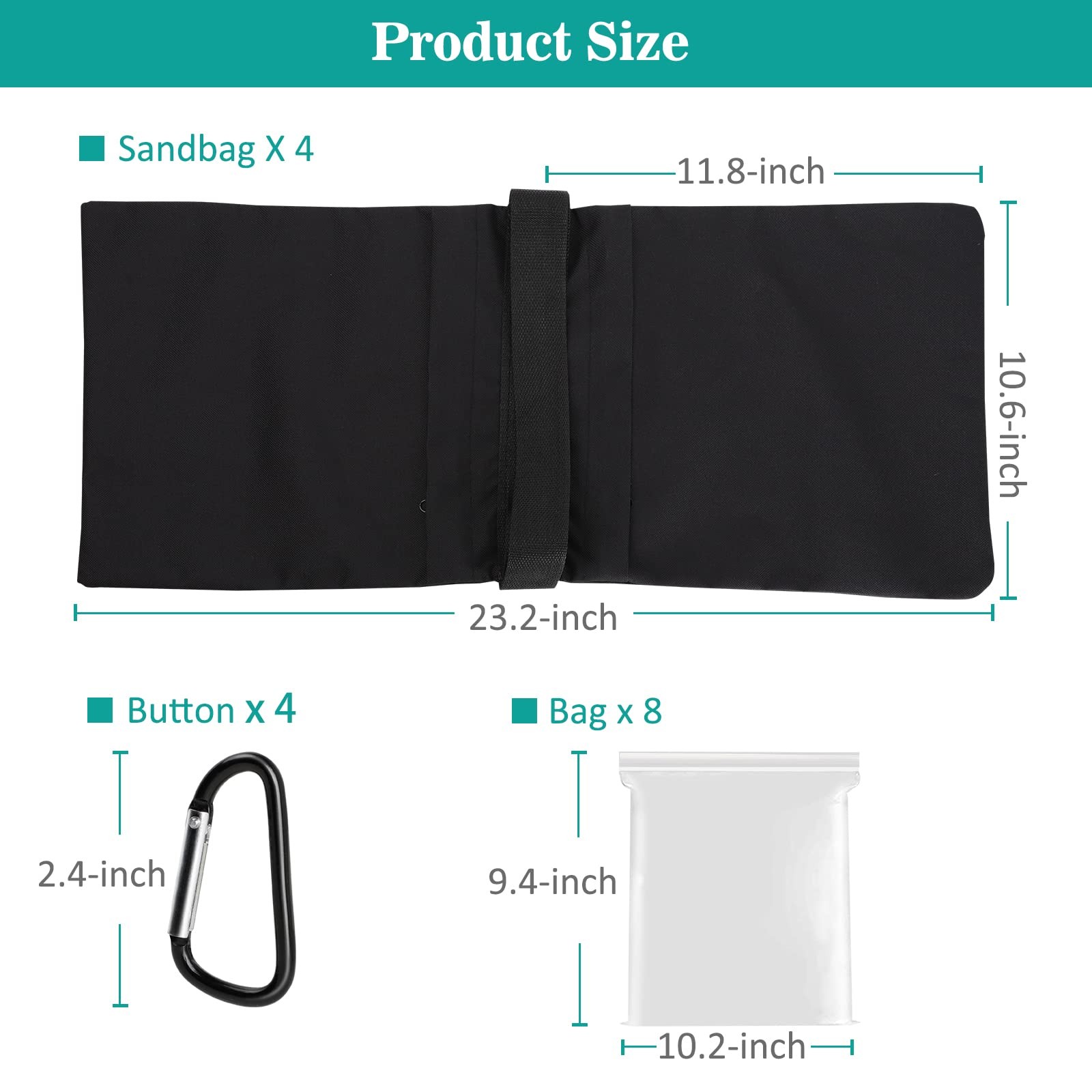 Aimosen 4 Packs Sandbags Weight Bags for Light Stand Photography Video Equipm…