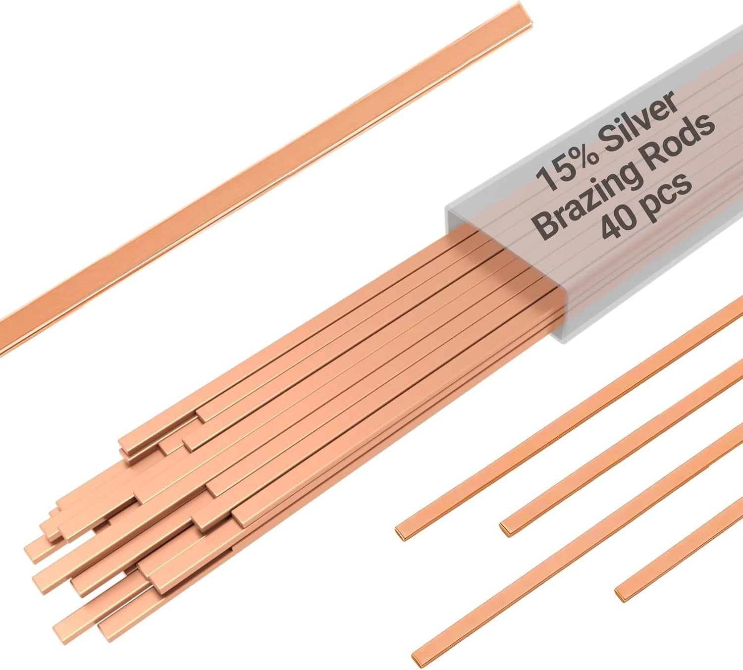 15% Silver Brazing Rods AWS Bcup-5 50Sticks Silver Solder Phos Copper Brazing A