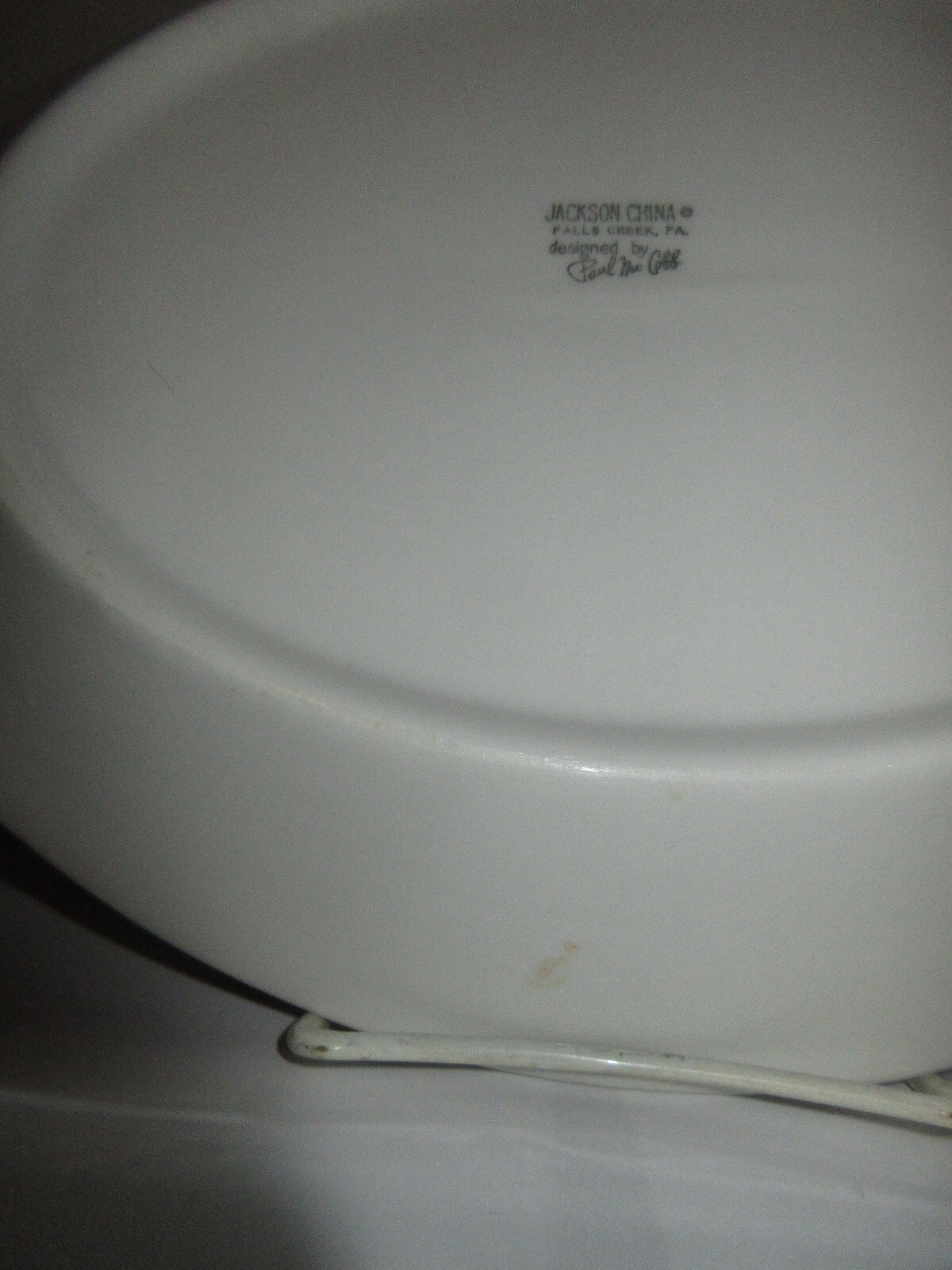 Jackson China Restaurant Ware Platter Paul McCobb Red Coach Inn Oval Lug Handles