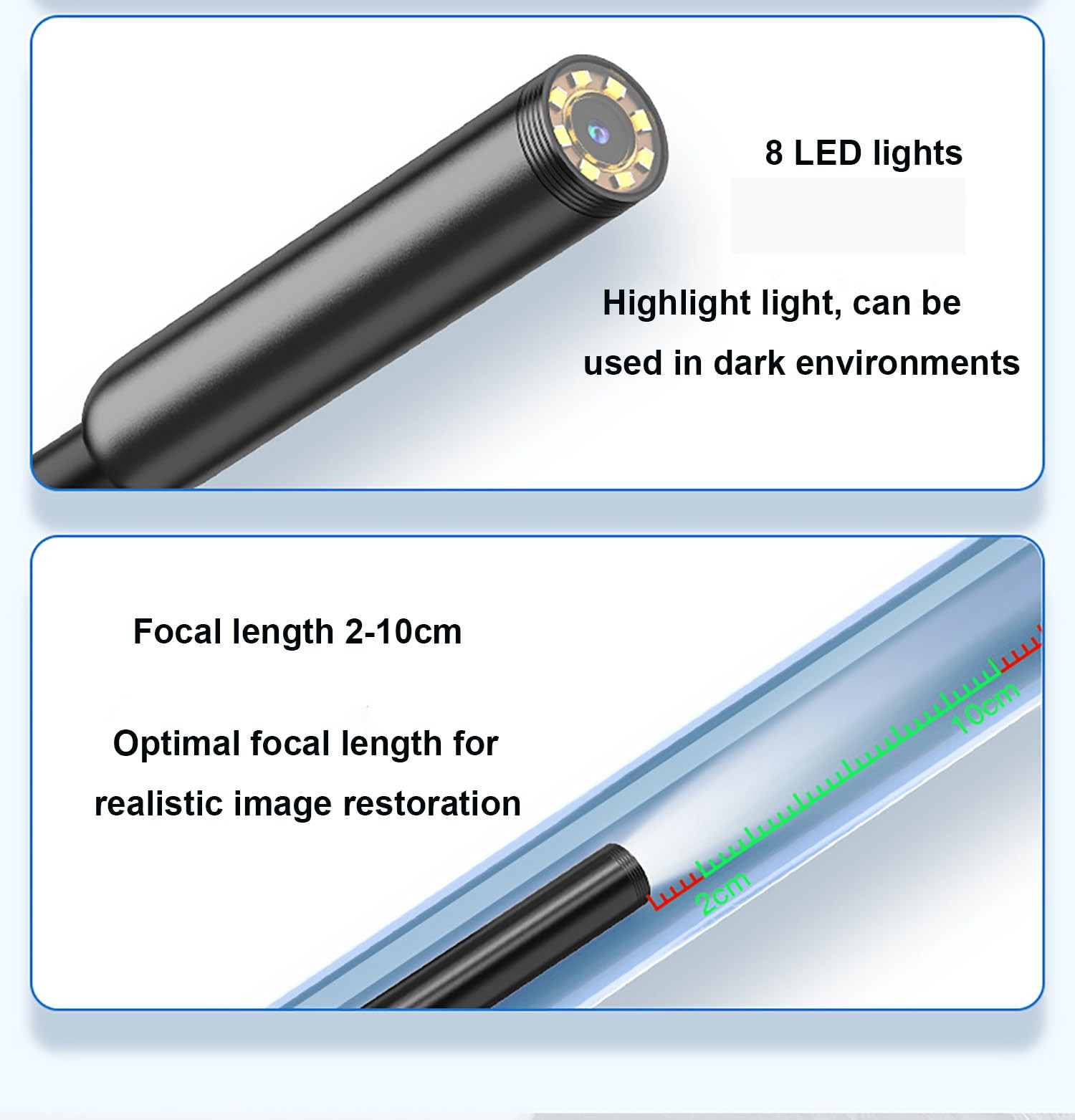Endoscope Camera with Light, 1920P HD Borescope with 8 Adjustable LED Lights,…