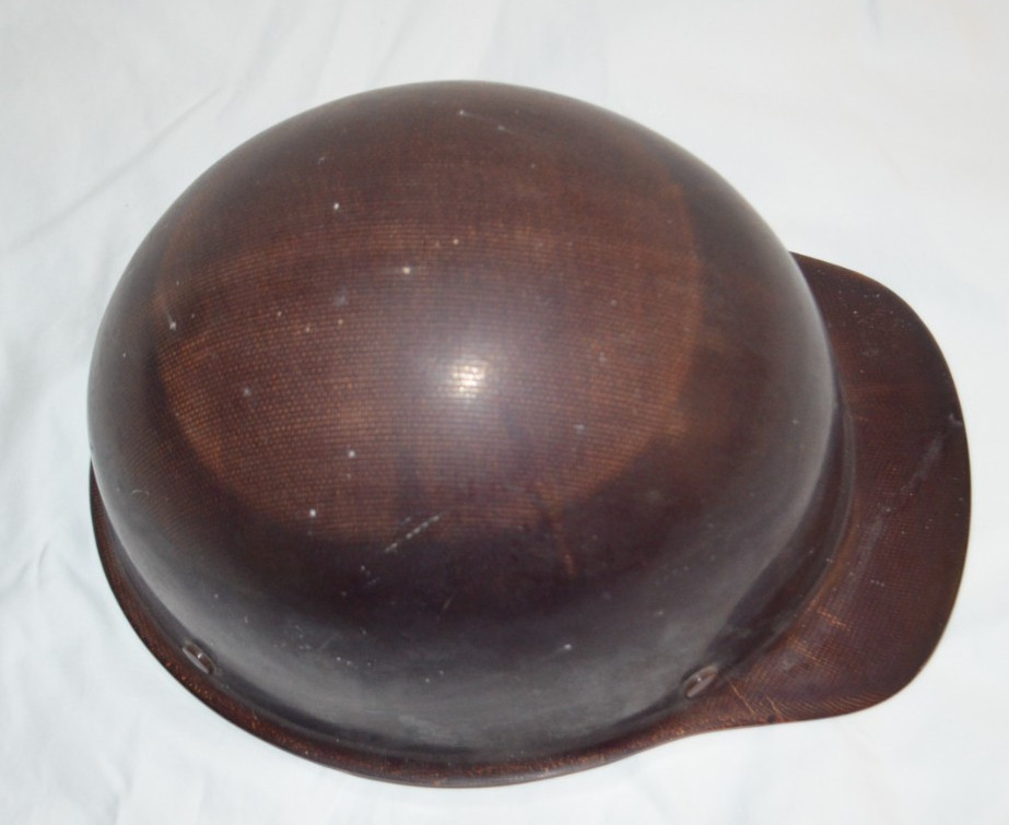 Vintage 1975 MSA Skullgard Brown Fiberglass Hard Hat Safety Helmet ANSI Class A