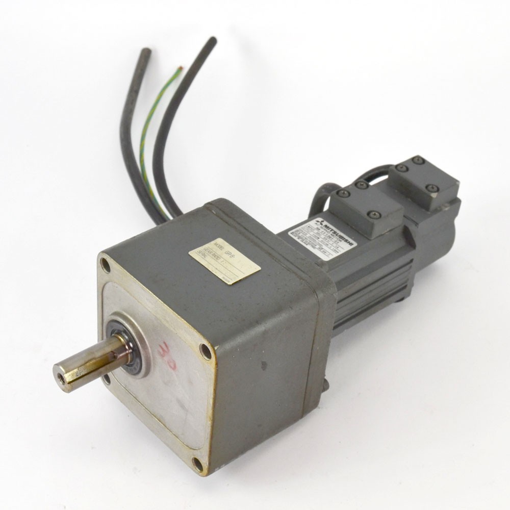 Mitsubishi HA-FF13G1-S1 3000r/min Servo Motor w/ GR-S-10 1:30 Gear Motor