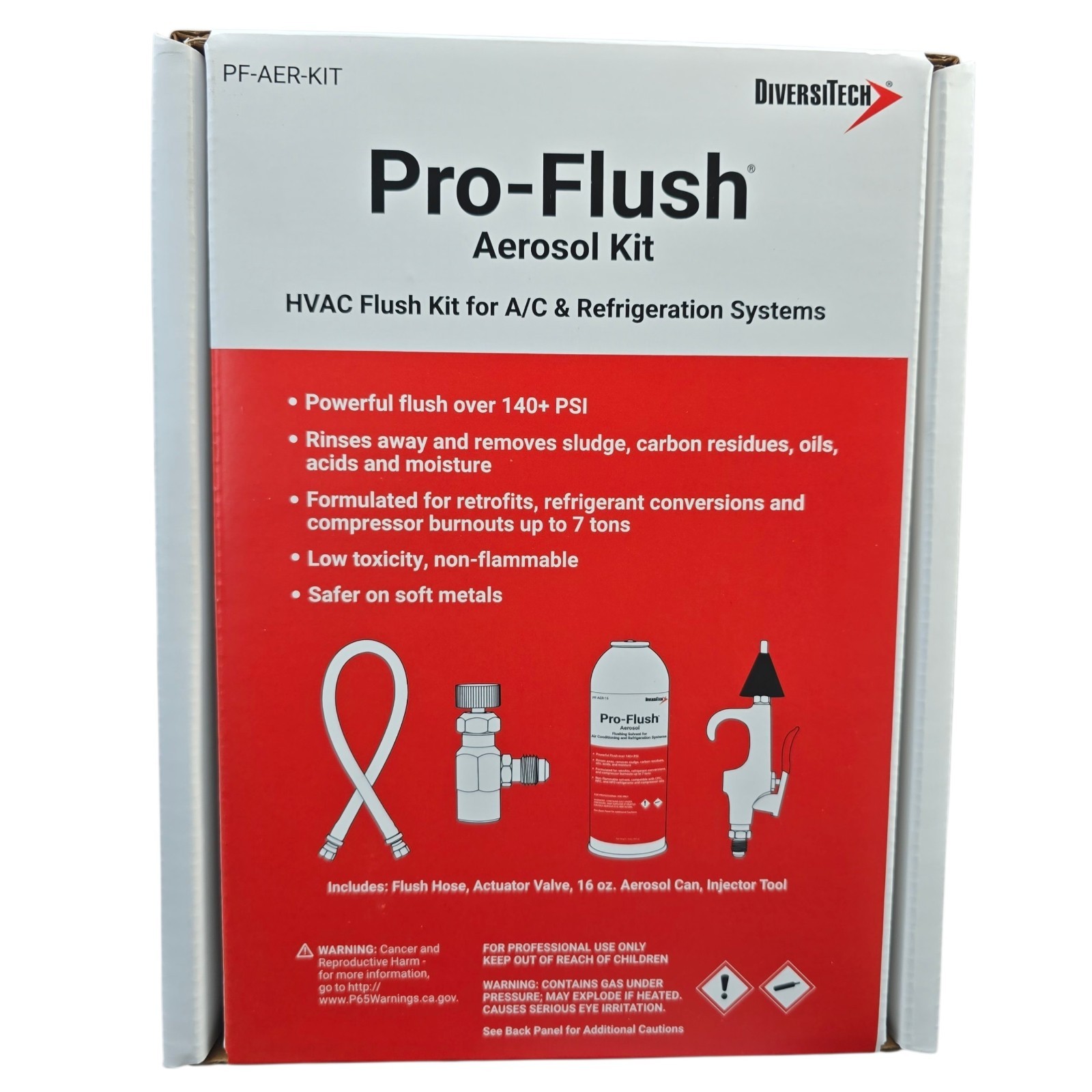 DiversiTech PF-AER-KIT Pro-Flush Aerosol Flushing Kit 1 lb with Accessories