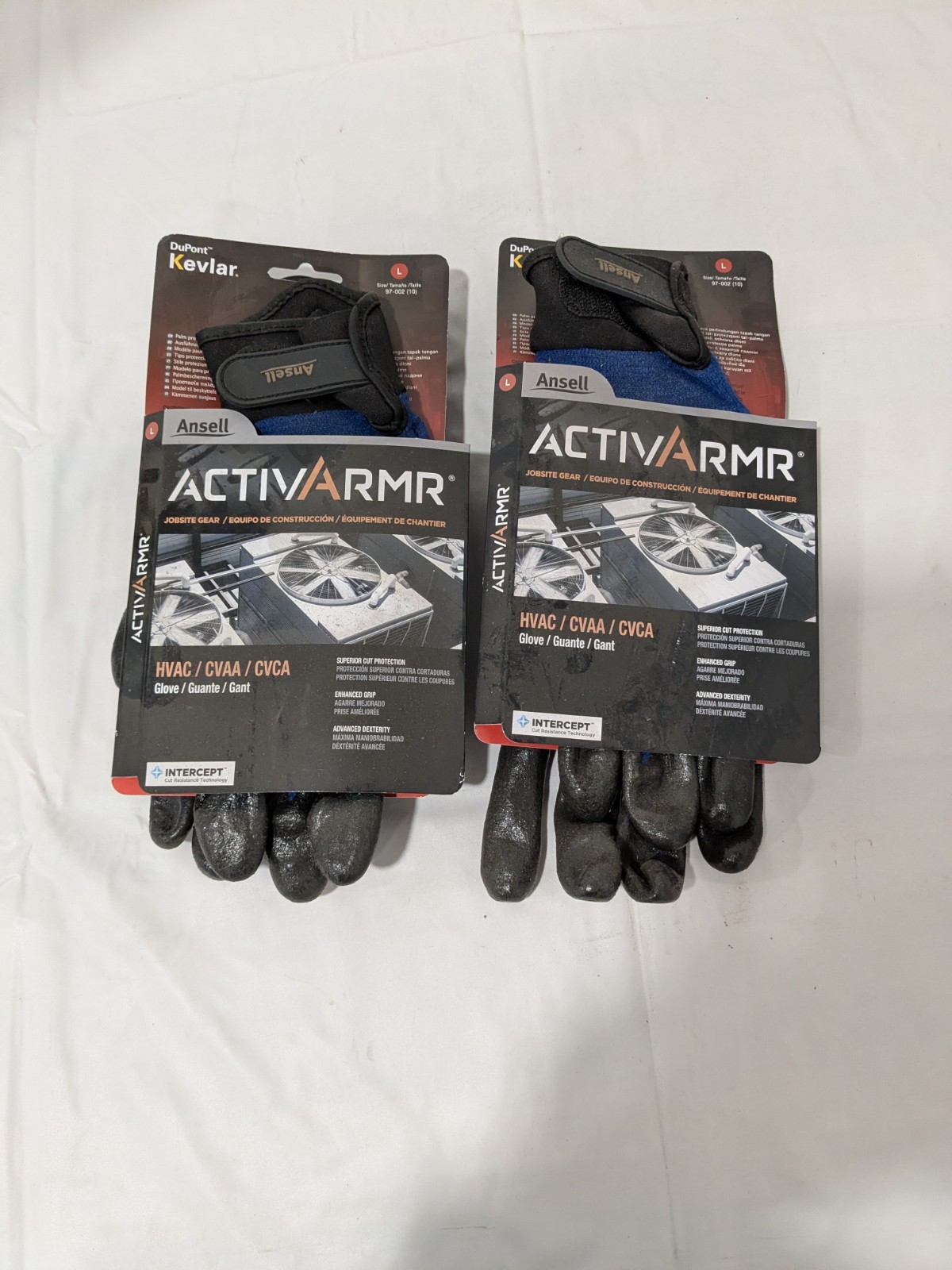ANSELL 2pk Cut, Puncture & Abrasion-Resistant Gloves Sz L 97-002