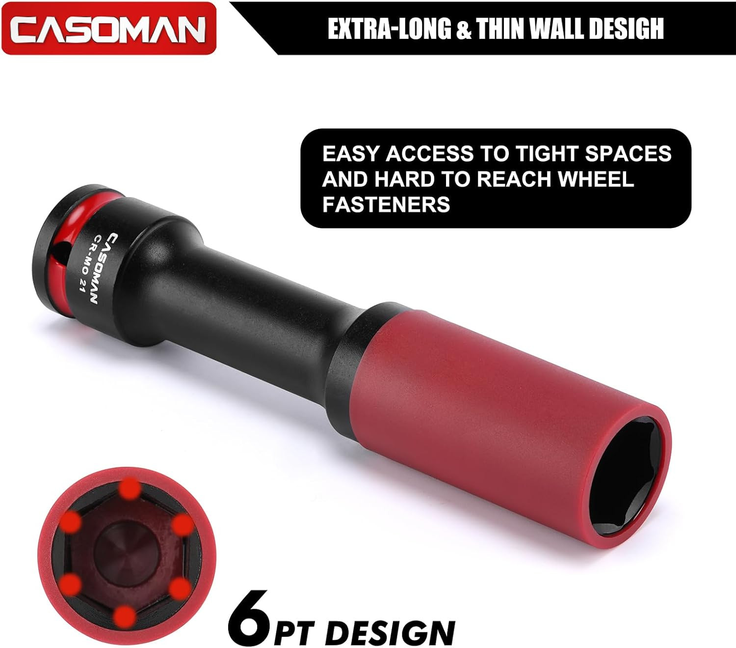 3PCS 1/2″ Drive Non-Marring & Thin Wall Lug Nut Impact Socket Set