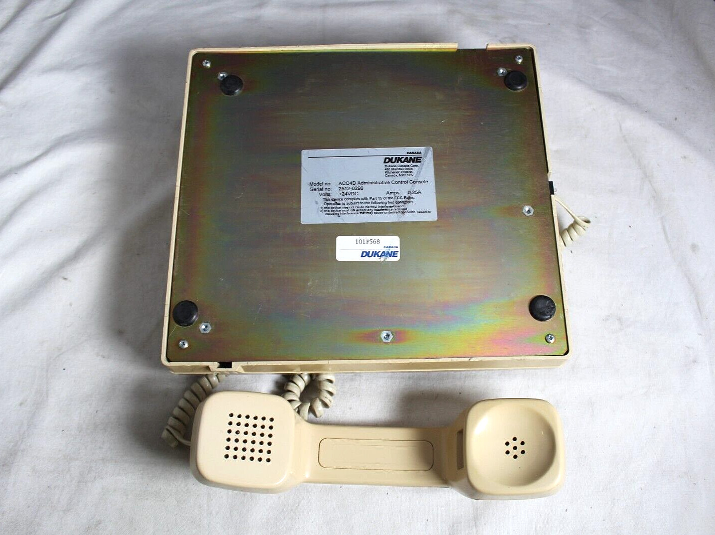 Dukane ACC4D Administrative Control Console 2512-0298 w/ Handset
