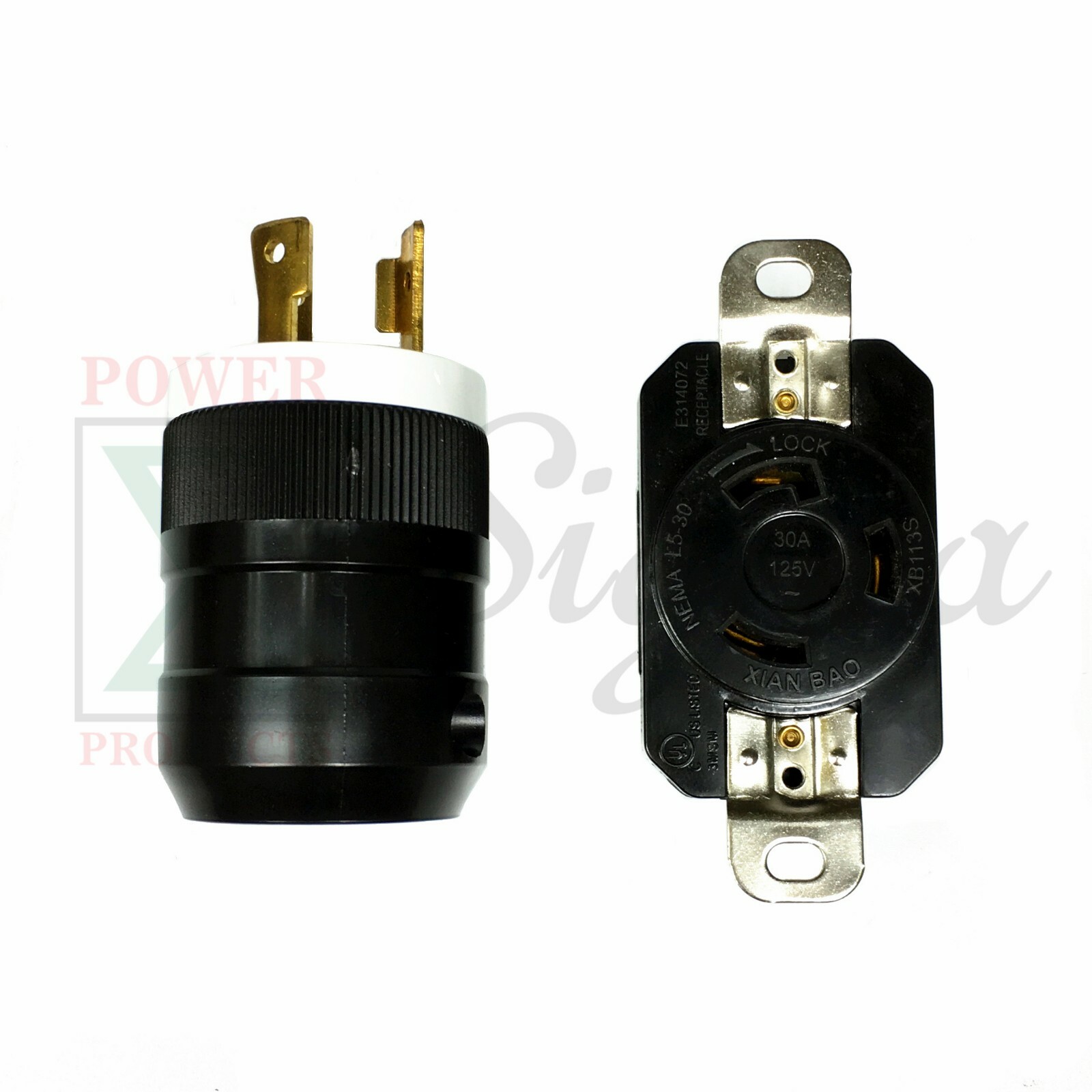 NEMA L5-30P L5-30R 30A 125V Twist Lock Electrical Plug Connector Male/Female UL