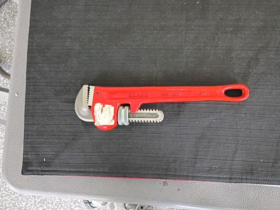 Vintage NOS SEARS 10″ Heavy Duty Pipe Wrench (30851) Made In Spain